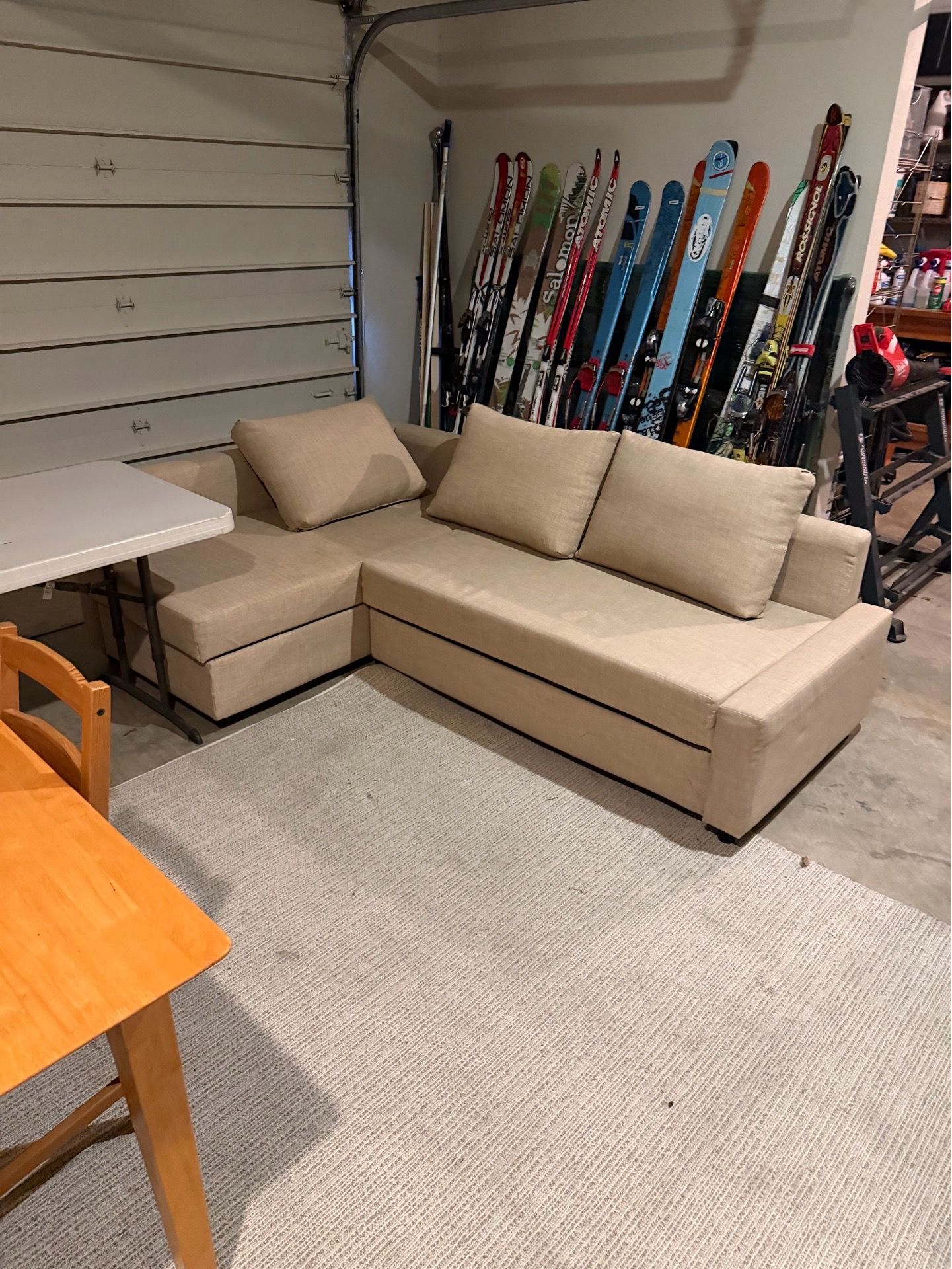 Modern Beige Sectional Sofa with Chaise Lounge”