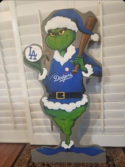 LA Dodgers Grinch Christmas Lawn Display