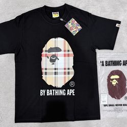 Bape a bathing ape check  by bathing tee black shirt