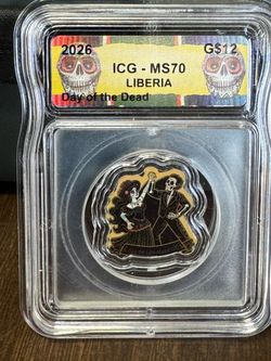 Day of the Dead gold medallion