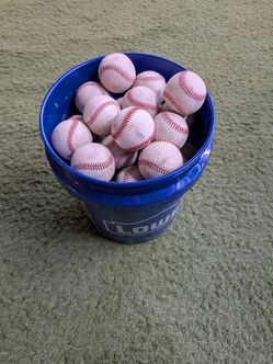 Bucket of baseballs
