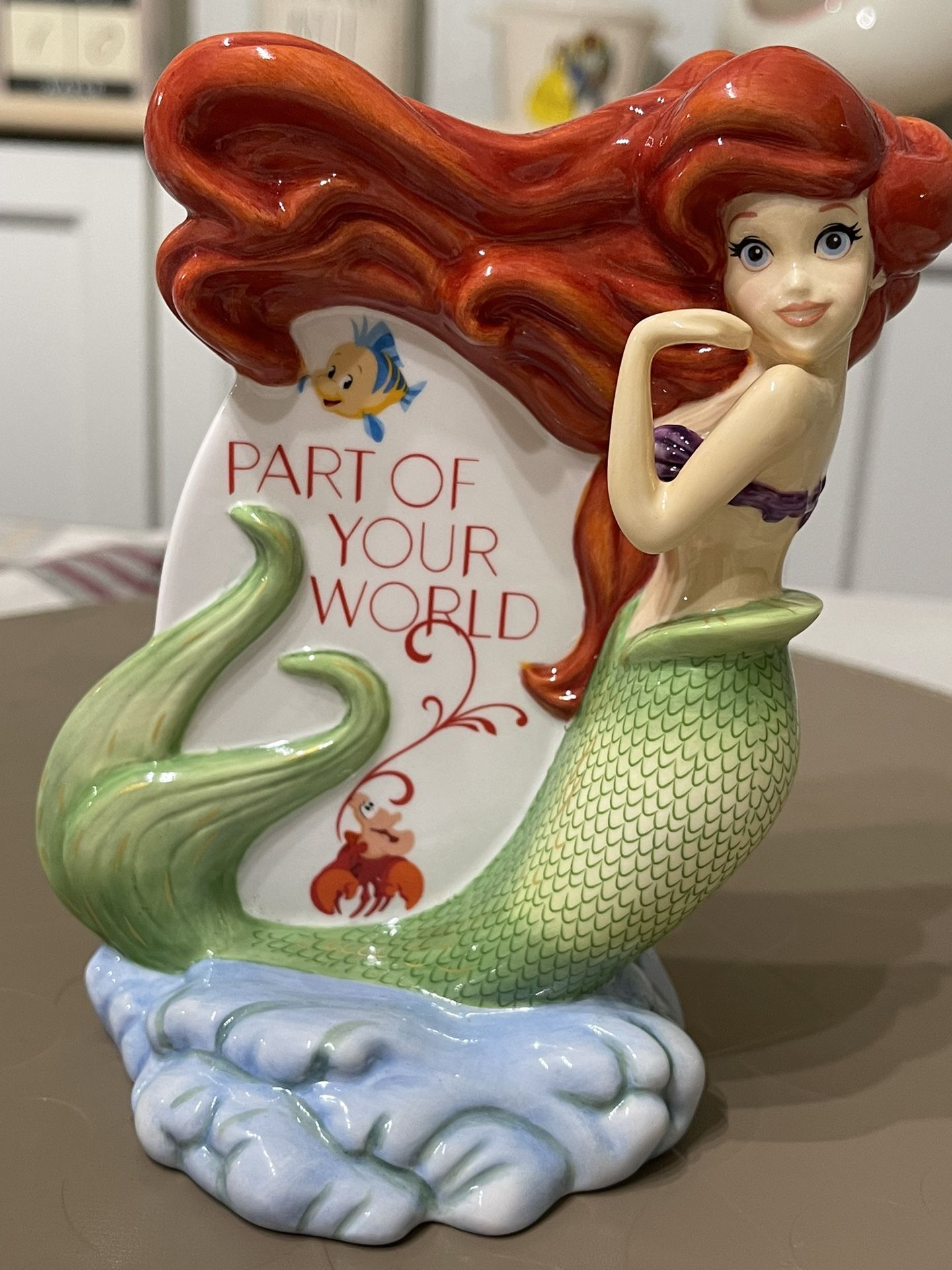 The English Ladies Co Disney Ariel Flat Back Figurine , Fine Bone China