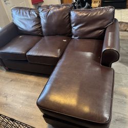 Chocolate Faux leather Sofa And Chase 