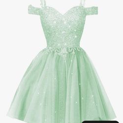 3 Sparkly Lace Applique Homecoming Dresses for Teens Short A-Line Puffy Glitter Tulle Formal Prom Dress 