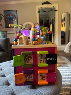 Wooden activity cube