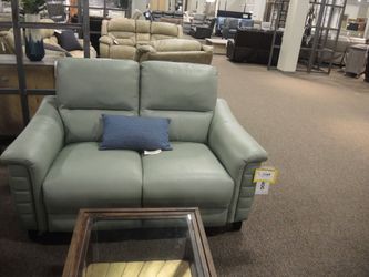 Barcalounger Malone Power Loveseat - Cadet Blue (Sage Seafoam Green-Blue) | Small Sofa | Two-Seat Couch