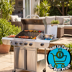 Antarctic Star 4-Burner 42000 BTU Stainless Steel Barbecue Propane Grill with Side Burner