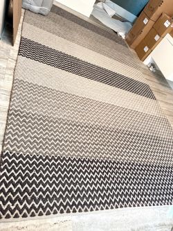 Custom Handwoven Hemp Chevron Rug – 8’ × 12’8”