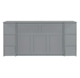 Space-Saving Murphy Bed with Storage Cabinets, Shelves & USB Ports – Gray