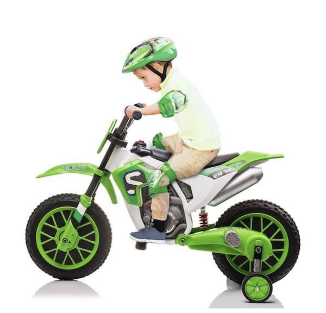 "Kids Ride 12-Volt On Motorcycle with Training Wheels Electric Dirt Bike, Blue, NEW B1-13T Brand new in box "