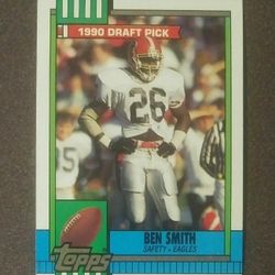 1990 Topps Ben Smith Philadelphia Eagles #84 Rookie Draft Pick Football Card Vintage Collectible Sports NFL