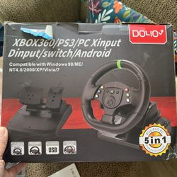 Game Racing Wheel With Pedals Bundle For Xbox 360 PC PS3 Switch Android