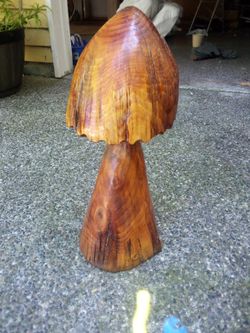 Hand Carved Pine Tree Mushroom 