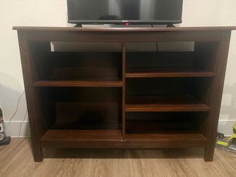 IKEA tv stand with shelves