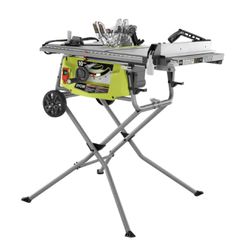RYOBI 15 Amp 10 in Table Saw With Rolling Stand - Rip Capacity - Right (in.): 27 in