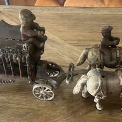 Vintage overland circus cast iron antique toy, metal decor
