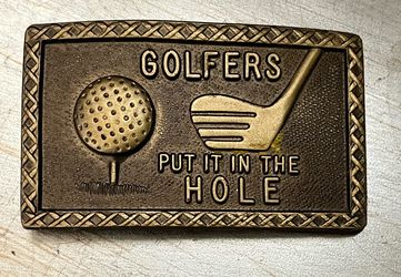 Vintage brass golf belt buckle
