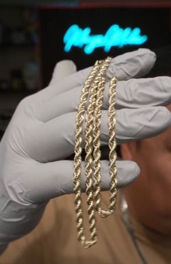 BIG GOLD ROPE CHAIN 4.1MM 10K GOLD 21”