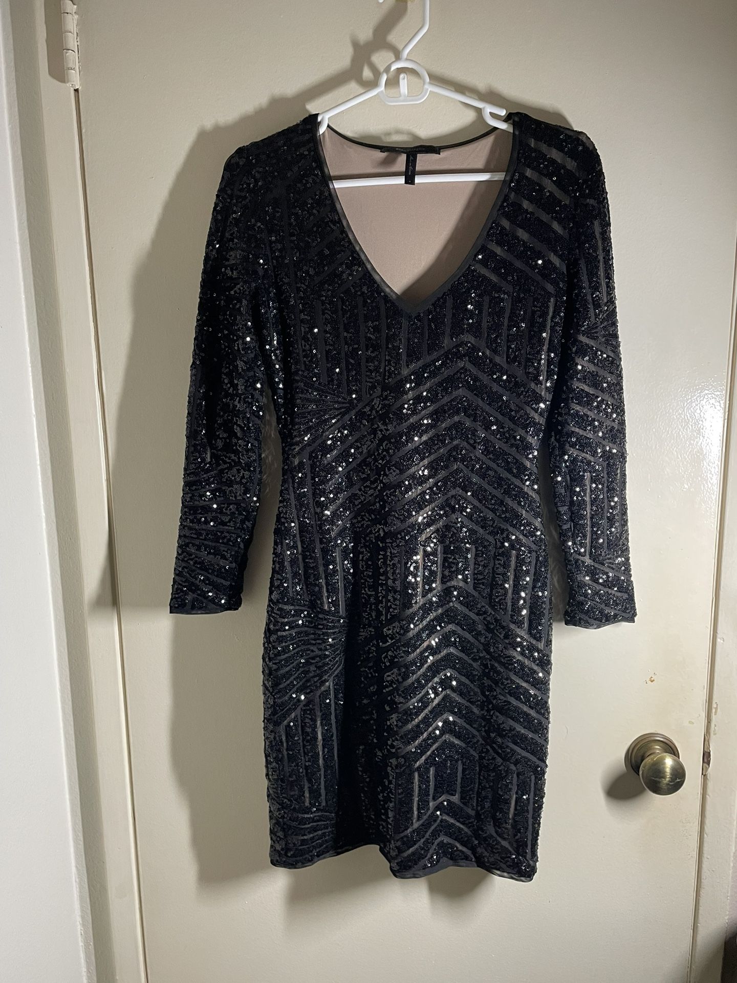 BCBG Maxazria Black Sequins Dress