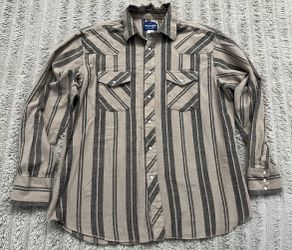 Men’s XL Wrangler 100% Cotton Pearl Snap Flannel