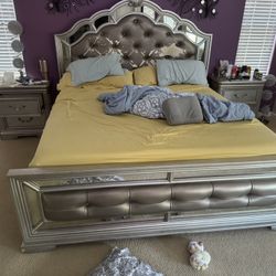 King Size Bed Set With Purple 3 Mattress 