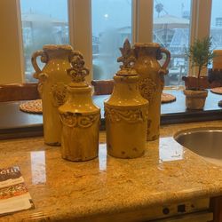 Yellow Gold Canisters/ Vases