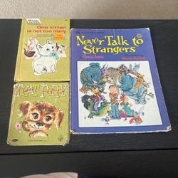 Vintage Books From The 1960’s- Never Talk To Strangers, One Kitten Is Not Too Many, That Puppy