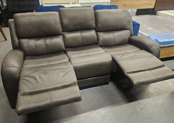 Dark gray reclining sofa