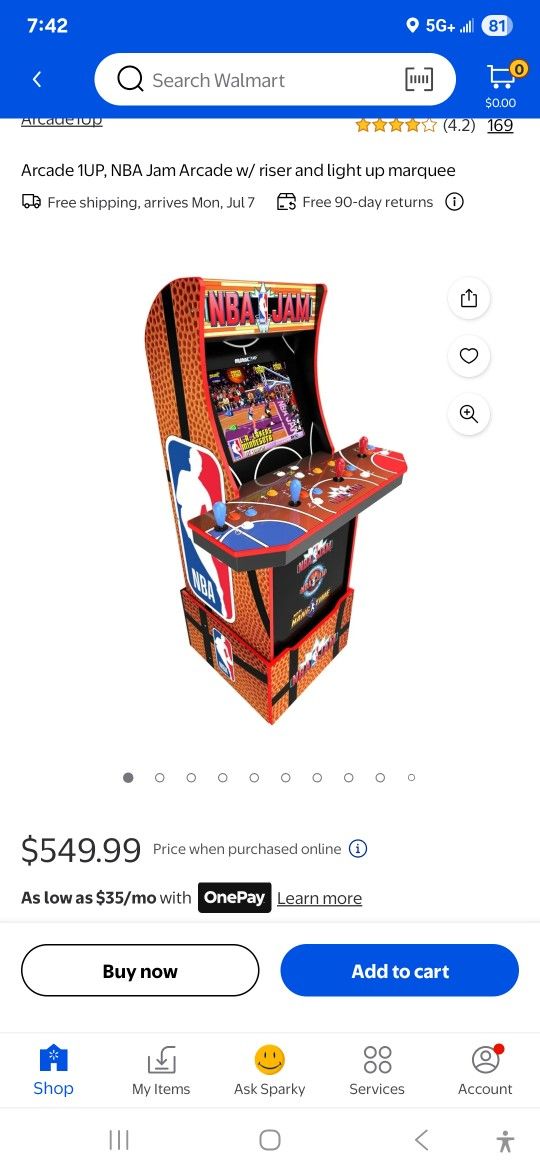 Arcade 1UP, NBA Jam Arcade w/ riser and light up marquee