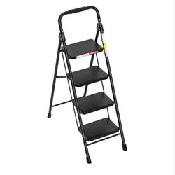 Brand New in sealed box 4-Step Folding Ladder – Wide Anti-Slip Pedals, 330 lb Capacity
