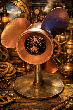 Boat propeller metal sculpture