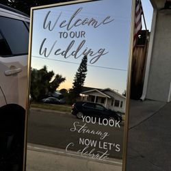 Wedding Welcome Mirror Sign