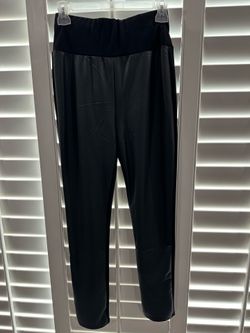 Galita Women’s Black Faux Leather (front only) Leggings