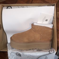 Ugg Classic Ultra Mini Platform Chestnut Boot Size 7W
