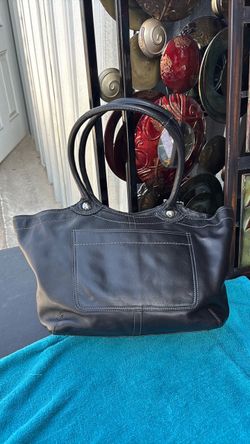 Coach Black Leather Tote Handbag