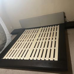 Cal King Hard Wood Platform Bed 