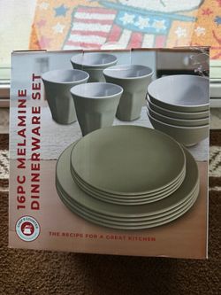 New 16-Piece Melamine Dinnerware Set