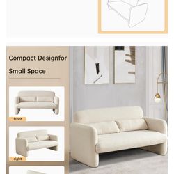 Modern Sofa Couch, 2 Seater Sherpa Lamb Fabric Loveseat Comfy white, purchased in June 2024