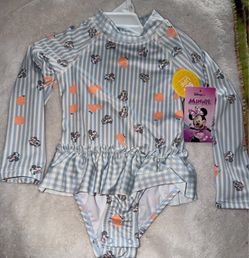 Girls 2t Disney Minnie longsleeve swimsuit NWT