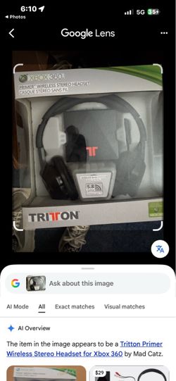 Tritton Primer Wireless Stereo Headset Xbox 360