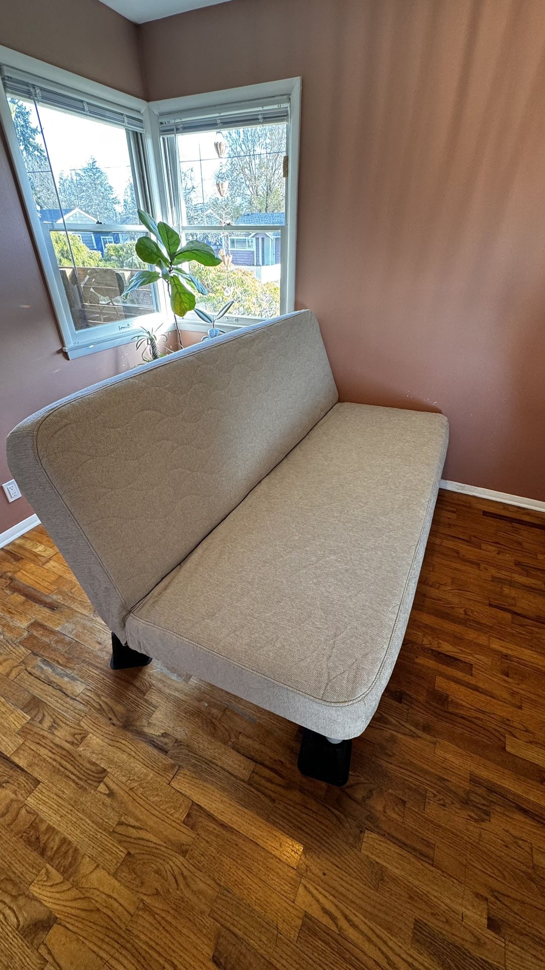 Full Size Sleeper Sofa With Beige Nyhamn Cover
