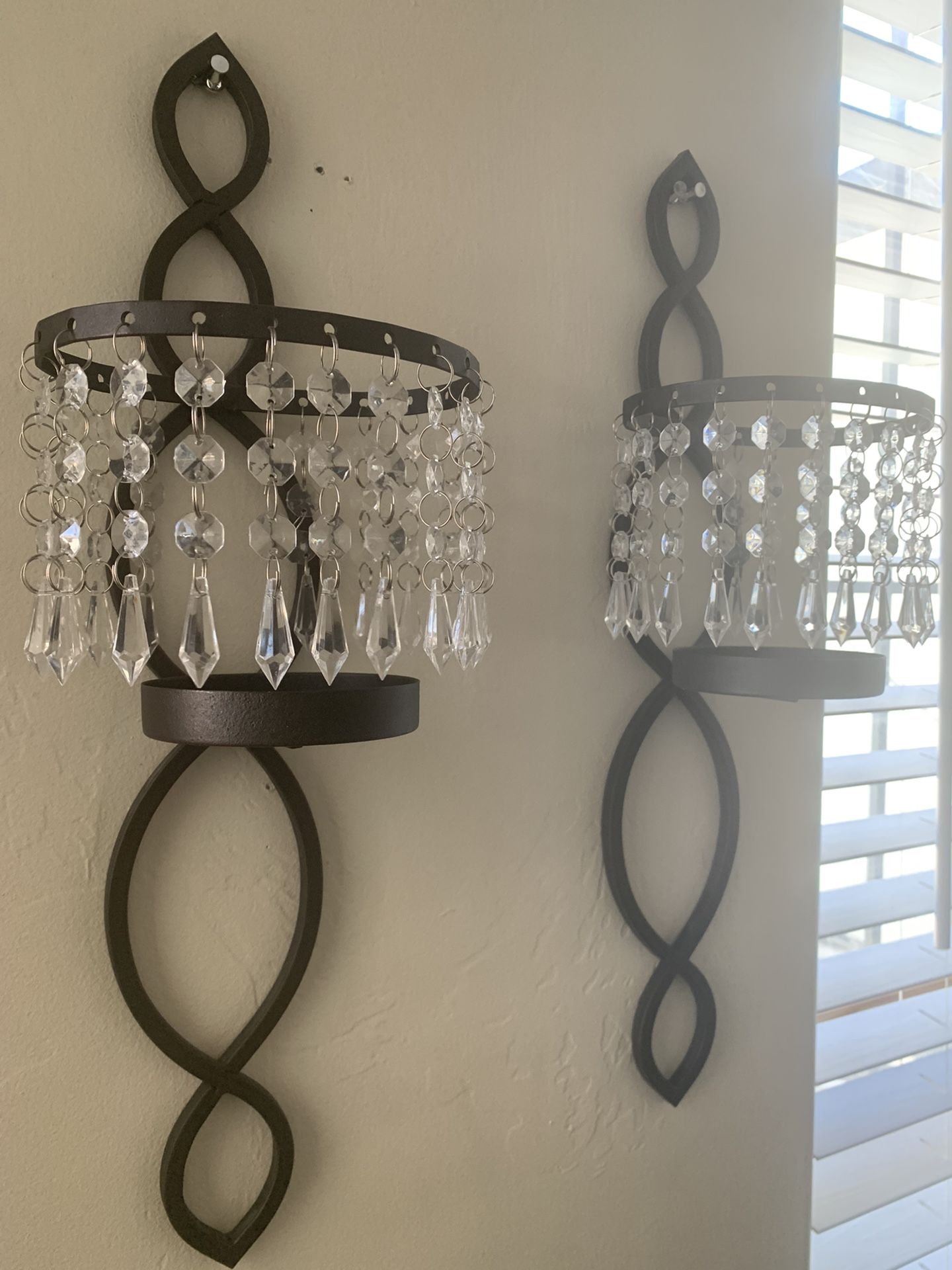 Wall Candle Holder Black And Clear