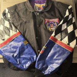 Vintage 1998 NASCAR 50th Anniversary Leather Jacket