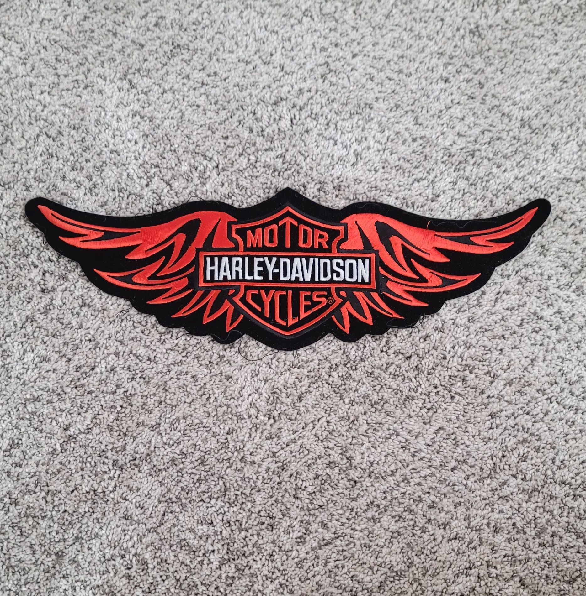 NEW Harley-Davidson Black and Orange Winged Logo Patch