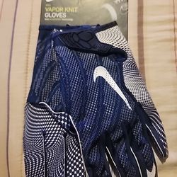 Brand New Nike Vapor Jet Football Gloves Navy White Men Size Large