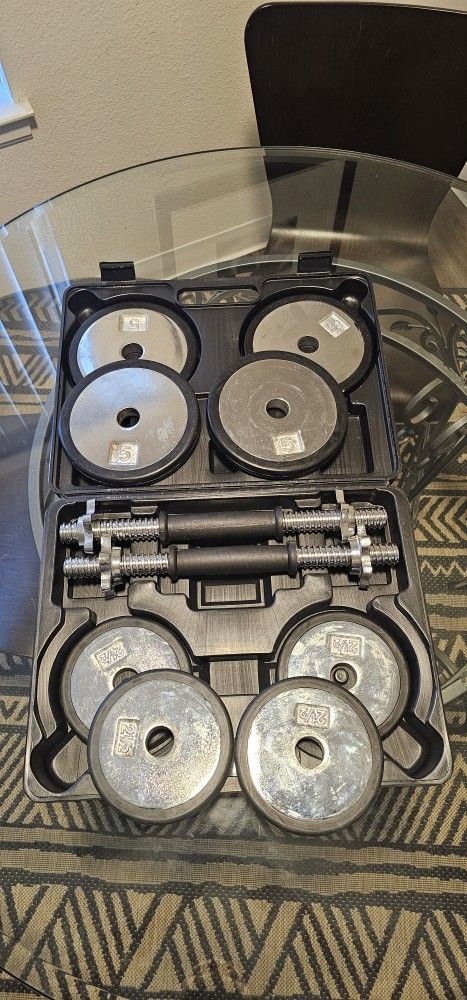Set Of 2 Adjustable Dumbbells Up To 30 Pounds In A Case