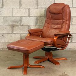 Mid century Mobler Swedish Leather Reclining Chair 