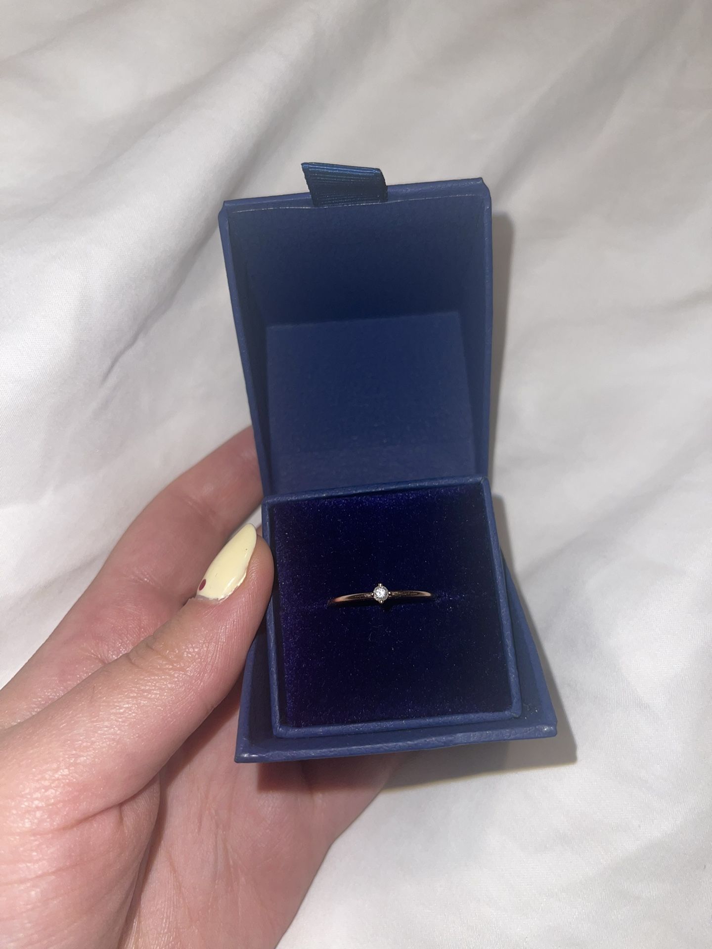 BLUE NILE 14k Rose Gold Diamond Ring