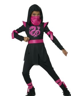 New Dragon Ninja, Pink, Halloween Costume for Children, Girls' Size L (10-12) / $ 10
