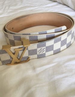 Louis Vuitton white belt Damier Azur size 35-36 for Sale in
